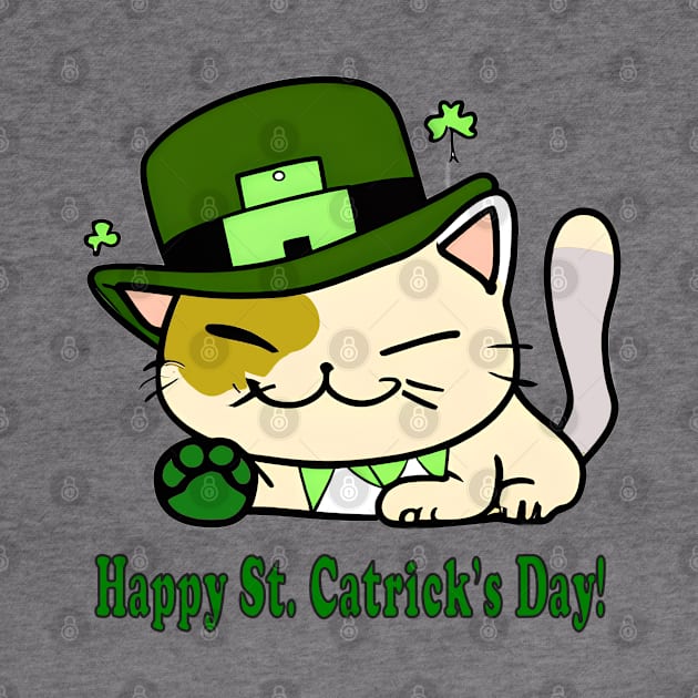 St. Catricks Day - Saint Patrick's Day - Cut Funny Cat - Kawaii Cat by 1FunLife